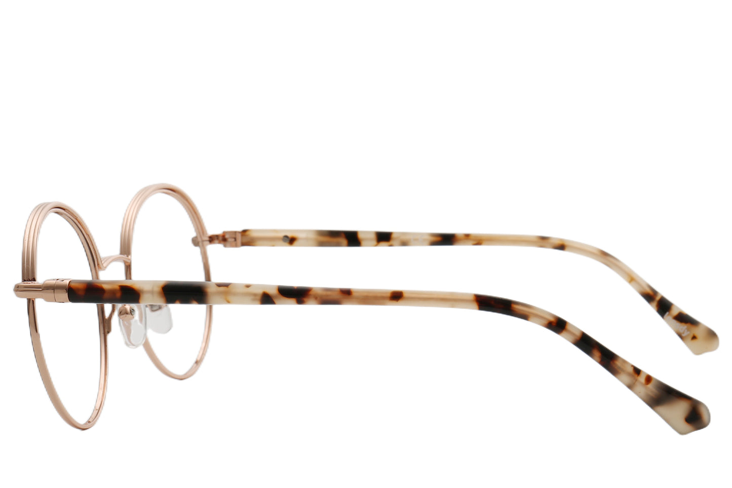 Caramel Round Metal Eyeglasses Frame - Lensdy