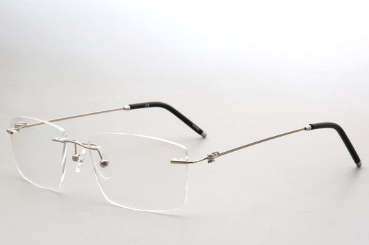 Rimless Eyeglasses Frame - Sleek Stainless Steel Temples