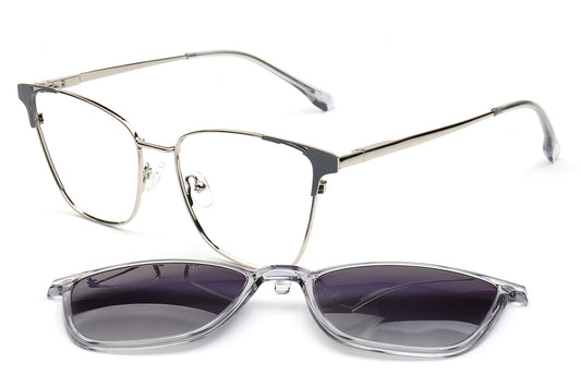 Slope cat-eye frame glasses - front view
