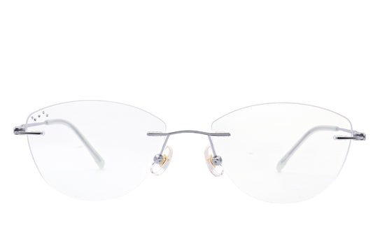 Quartz minimalist rimless glasses - side view