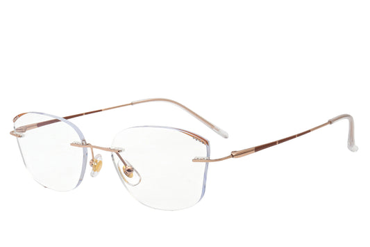 Butterfly butterfly-shaped rimless glasses - front view