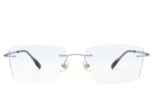 BluePearl blue rimless glasses - side view