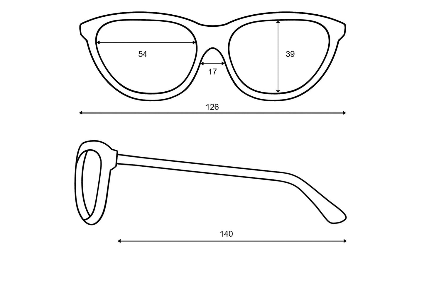 Butterfly butterfly-shaped rimless glasses - worn view