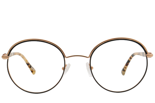 Caramel Round Metal Eyeglasses Frame - Lensdy