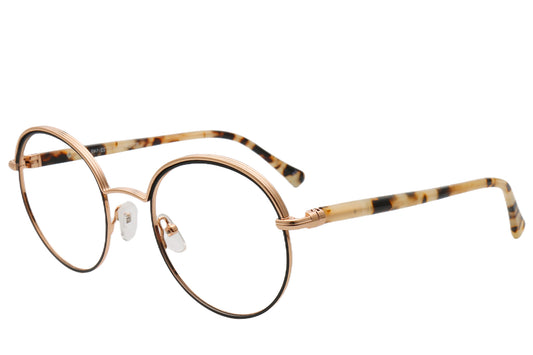 Caramel Round Metal Eyeglasses Frame - Lensdy