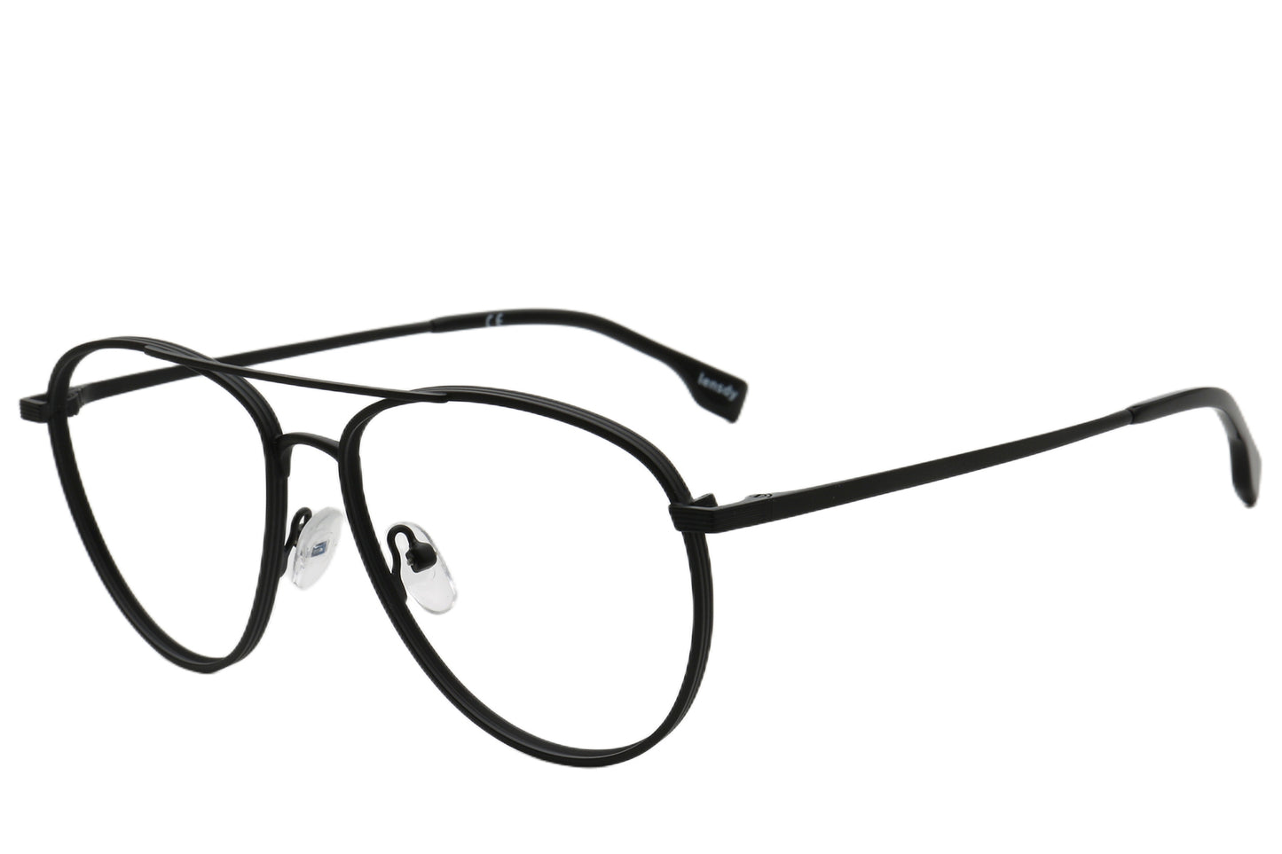 Hamburg Pilot Eyeglasses Frame - Black & Gold Metal Design 