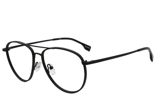 Hamburg Pilot Eyeglasses Frame - Black & Gold Metal Design 
