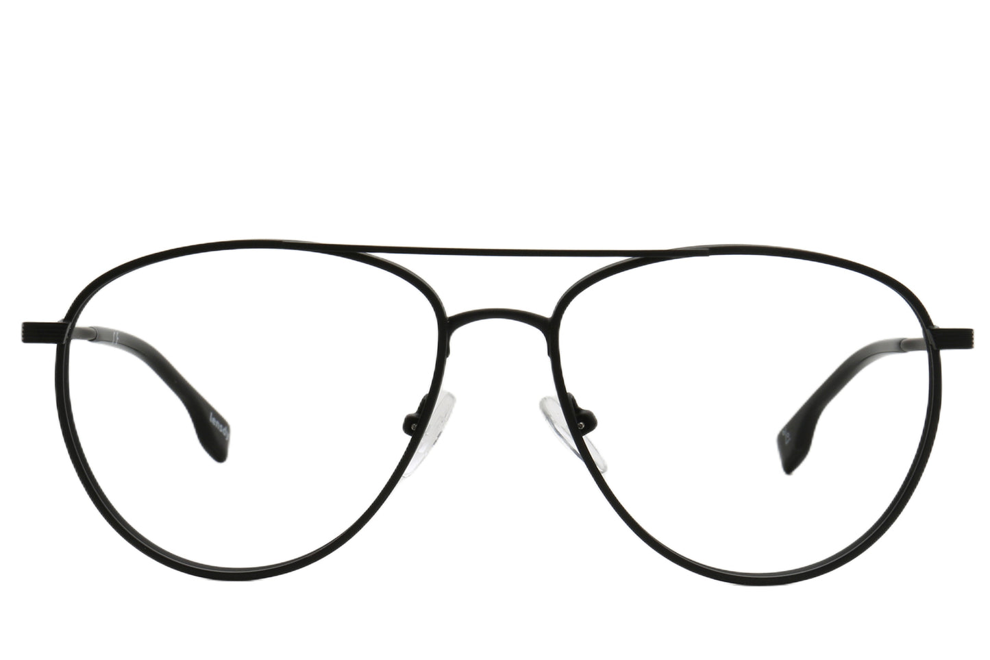 Hamburg Pilot Eyeglasses Frame - Black & Gold Metal Design 