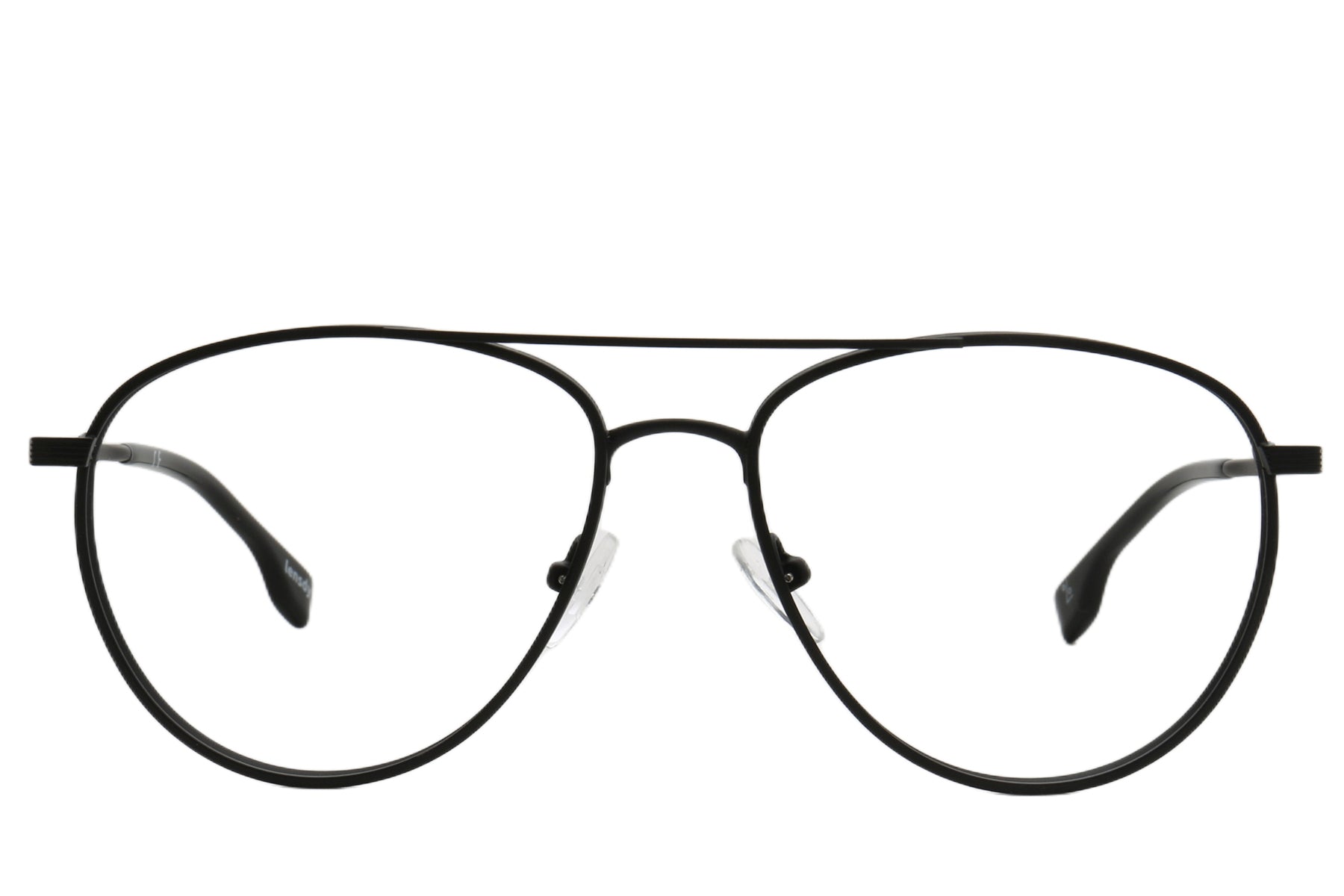 Hamburg Pilot Eyeglasses Frame - Black & Gold Metal Design 