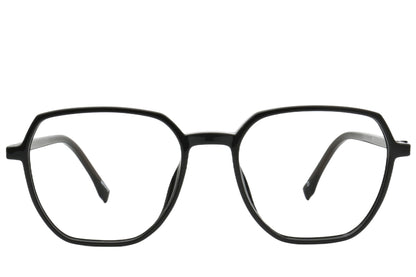 Diamond-Shaped Eyeglasses Frame - Glossy Black Acetate