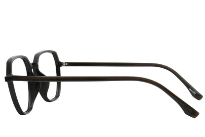 Diamond-Shaped Eyeglasses Frame - Glossy Black Acetate
