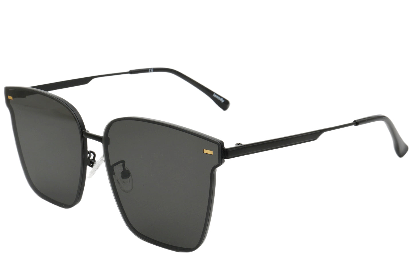 Oversized Square Sunglasses - Bold Black Metal Design 