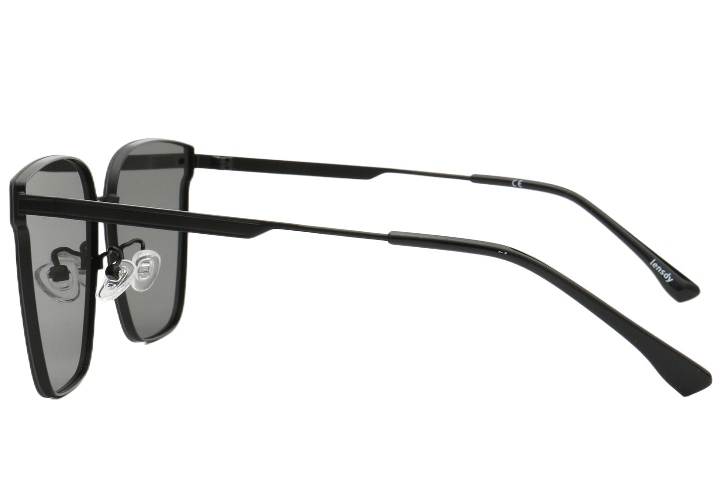 Oversized Square Sunglasses - Bold Black Metal Design 