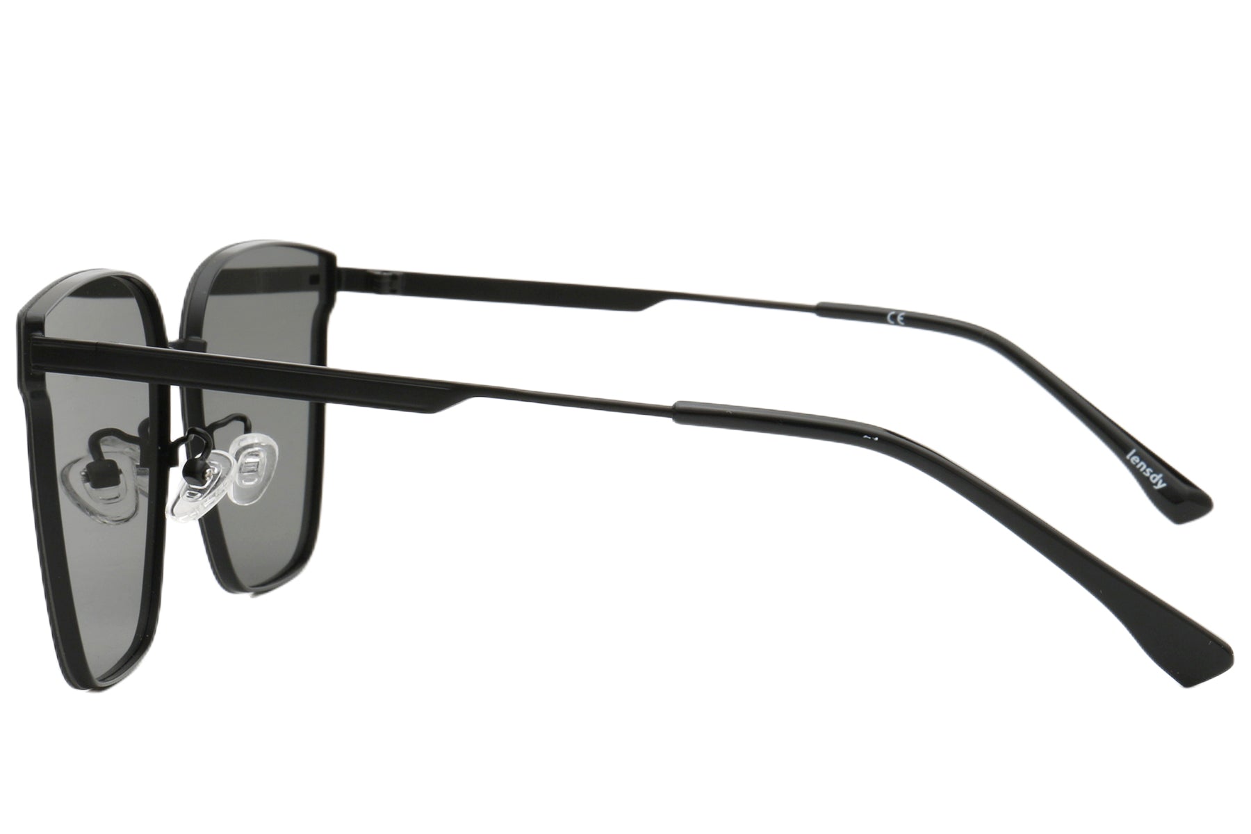 Oversized Square Sunglasses - Bold Black Metal Design 