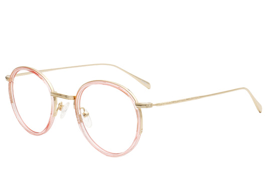 Bellevue Round Eyeglasses Frame - Pink & Black
