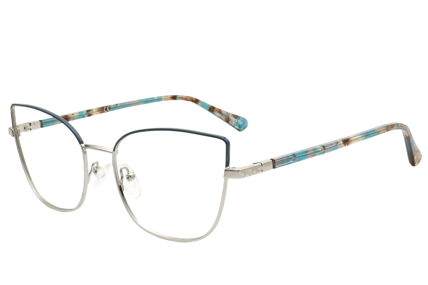 Cat-Eye Metallic Eyeglasses Frame - Lightweight & Stylish