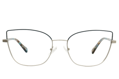 Cat-Eye Metallic Eyeglasses Frame - Lightweight & Stylish