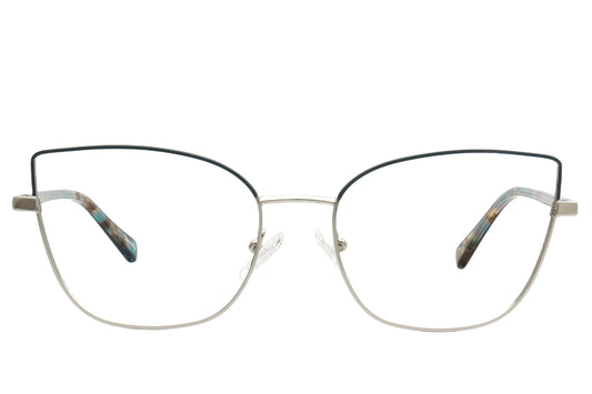 Cat-Eye Metallic Eyeglasses Frame - Lightweight & Stylish