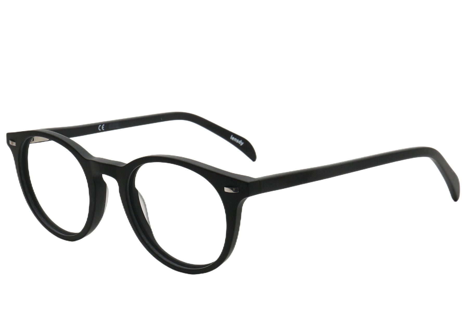 Log Pantos Eyeglasses Frame - Retro Style in Black