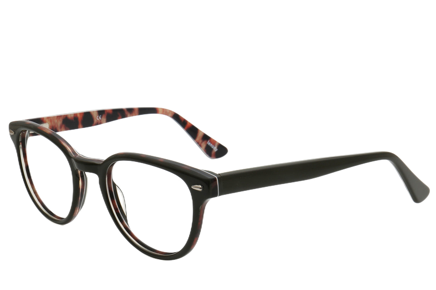 Doppler Acetate Eyeglasses Frame - Black & Caramel