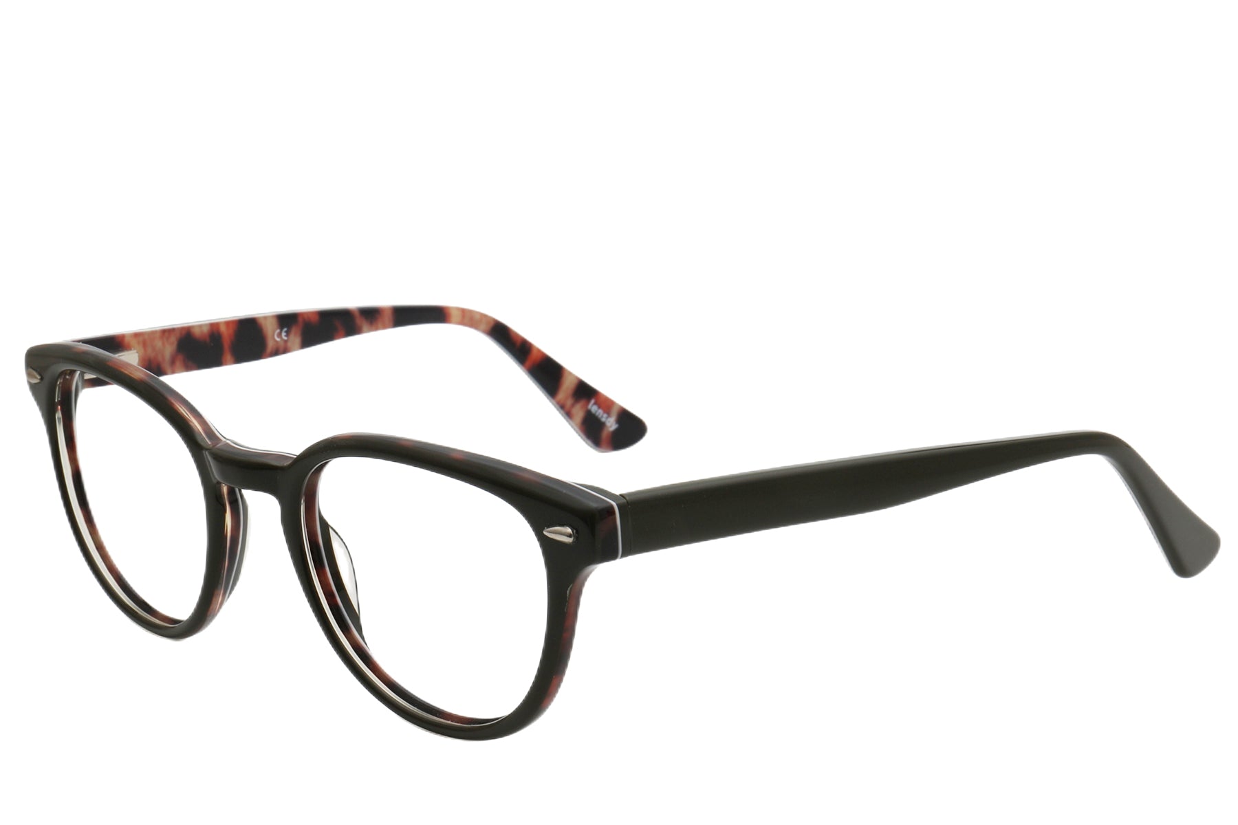 Doppler Acetate Eyeglasses Frame - Black & Caramel