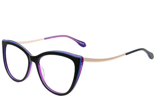 Cat-Eye Eyeglasses Frame - Bold Acetate & Metal Design