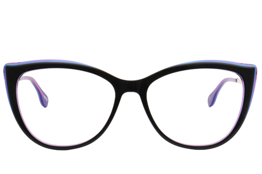 Cat-Eye Eyeglasses Frame - Bold Acetate & Metal Design