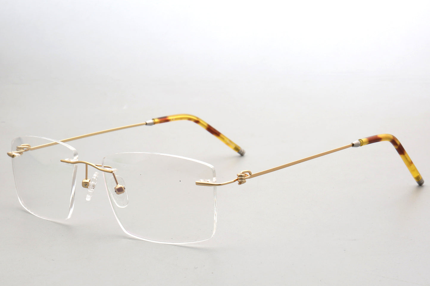 Rimless Eyeglasses Frame - Sleek Stainless Steel Temples 