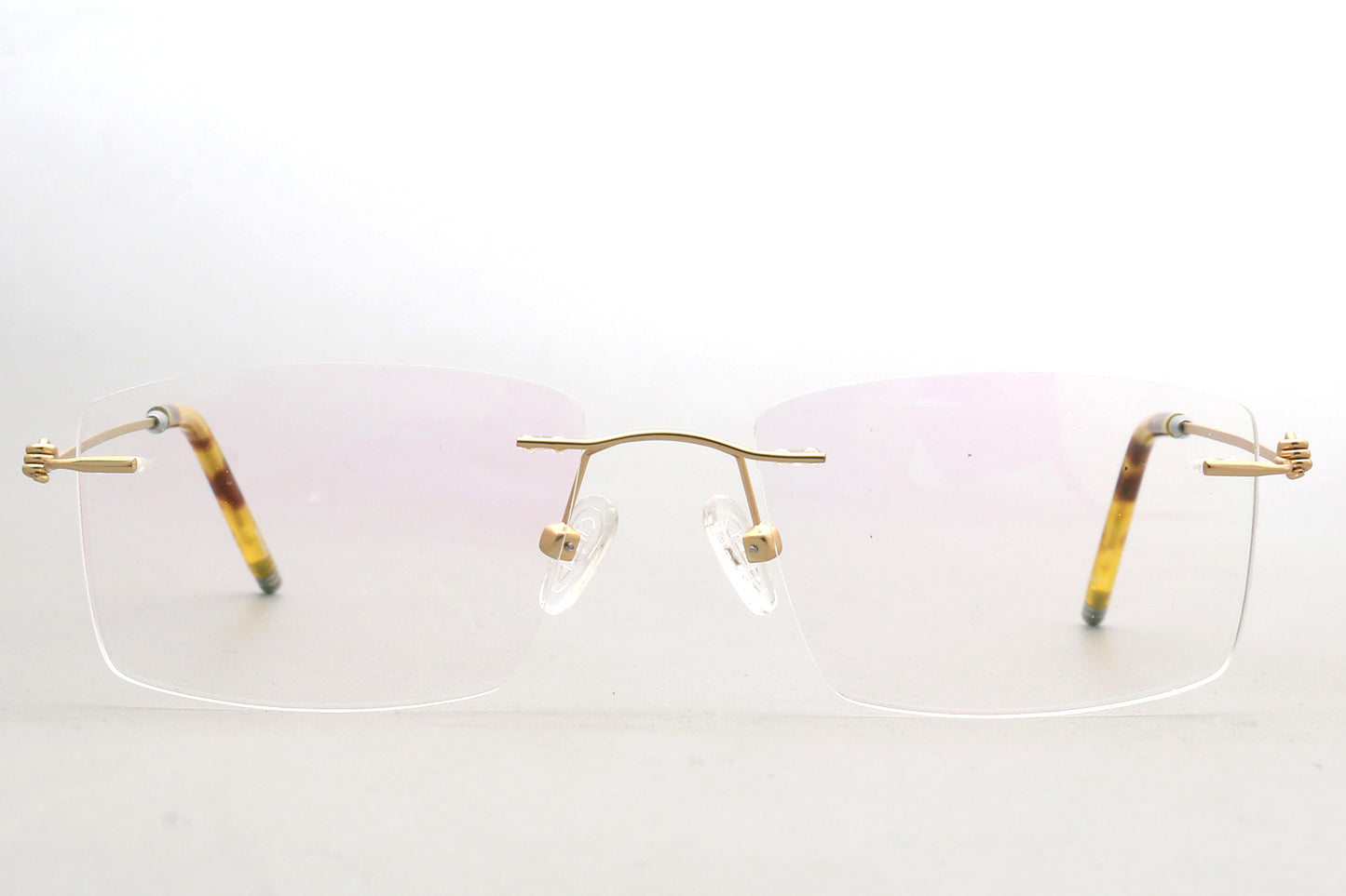 Rimless Eyeglasses Frame - Sleek Stainless Steel Temples 