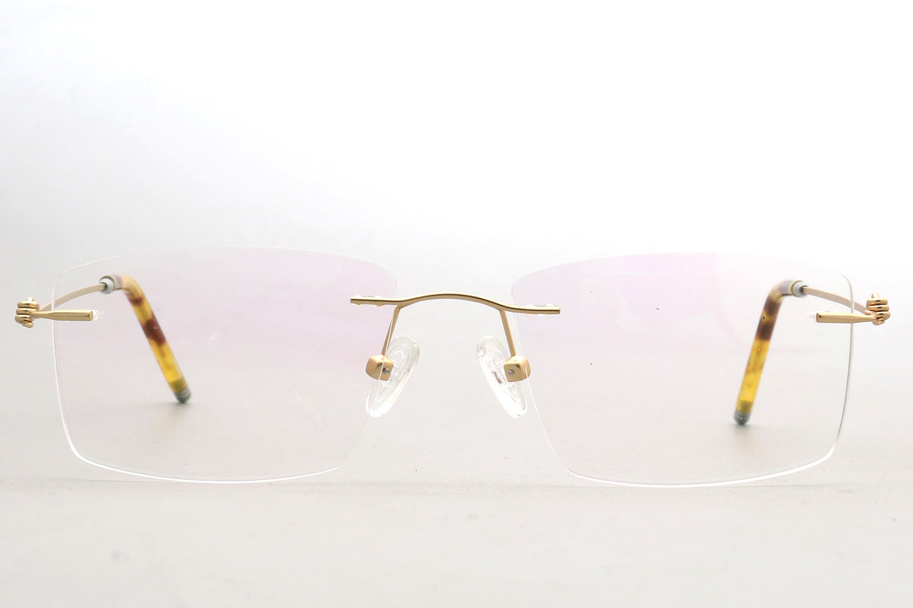 Rimless Eyeglasses Frame - Sleek Stainless Steel Temples 