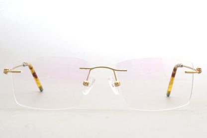 Rimless Eyeglasses Frame - Sleek Stainless Steel Temples 