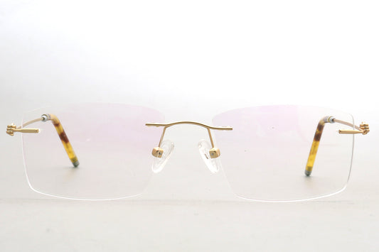 Rimless Eyeglasses Frame - Sleek Stainless Steel Temples 