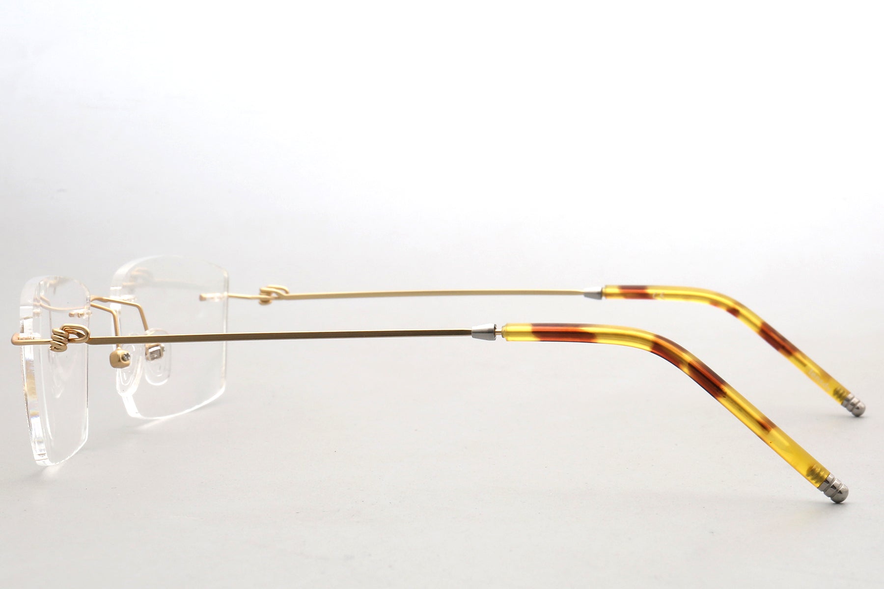 Rimless Eyeglasses Frame - Sleek Stainless Steel Temples 