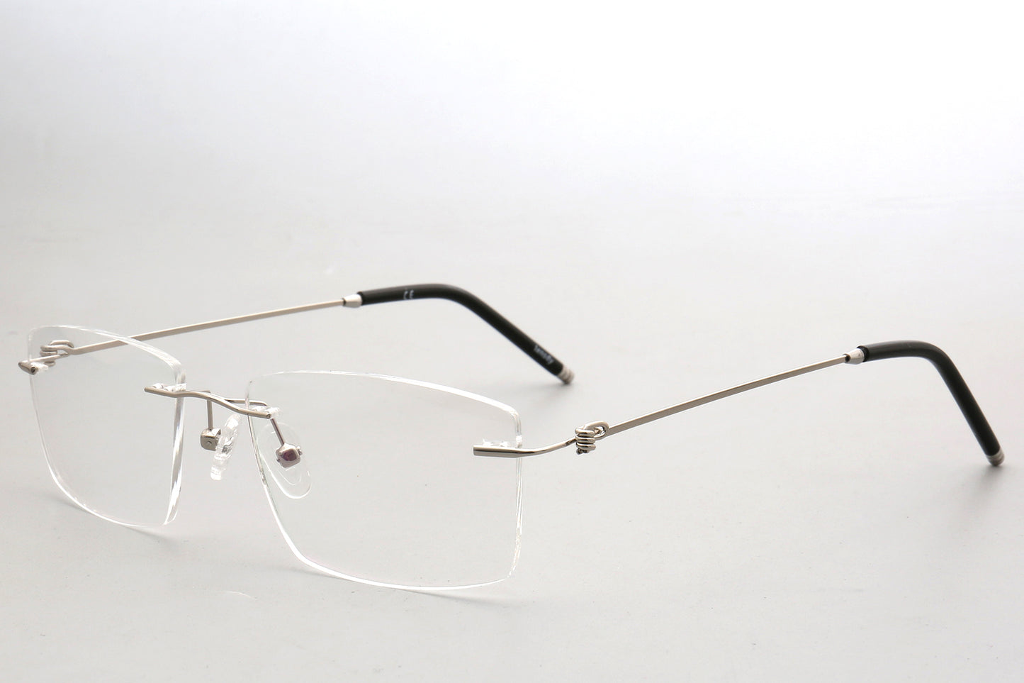 Rimless Eyeglasses Frame - Sleek Stainless Steel Temples 