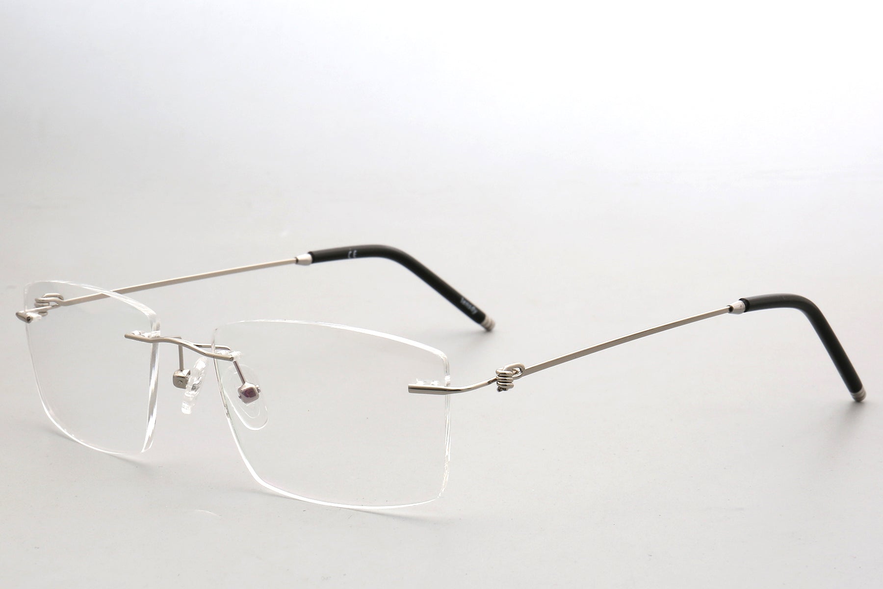Rimless Eyeglasses Frame - Sleek Stainless Steel Temples 
