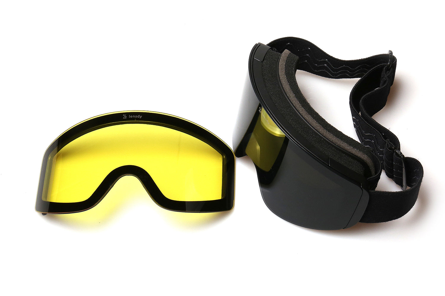 Alpine Black Snow Goggles - Magnetic Lens