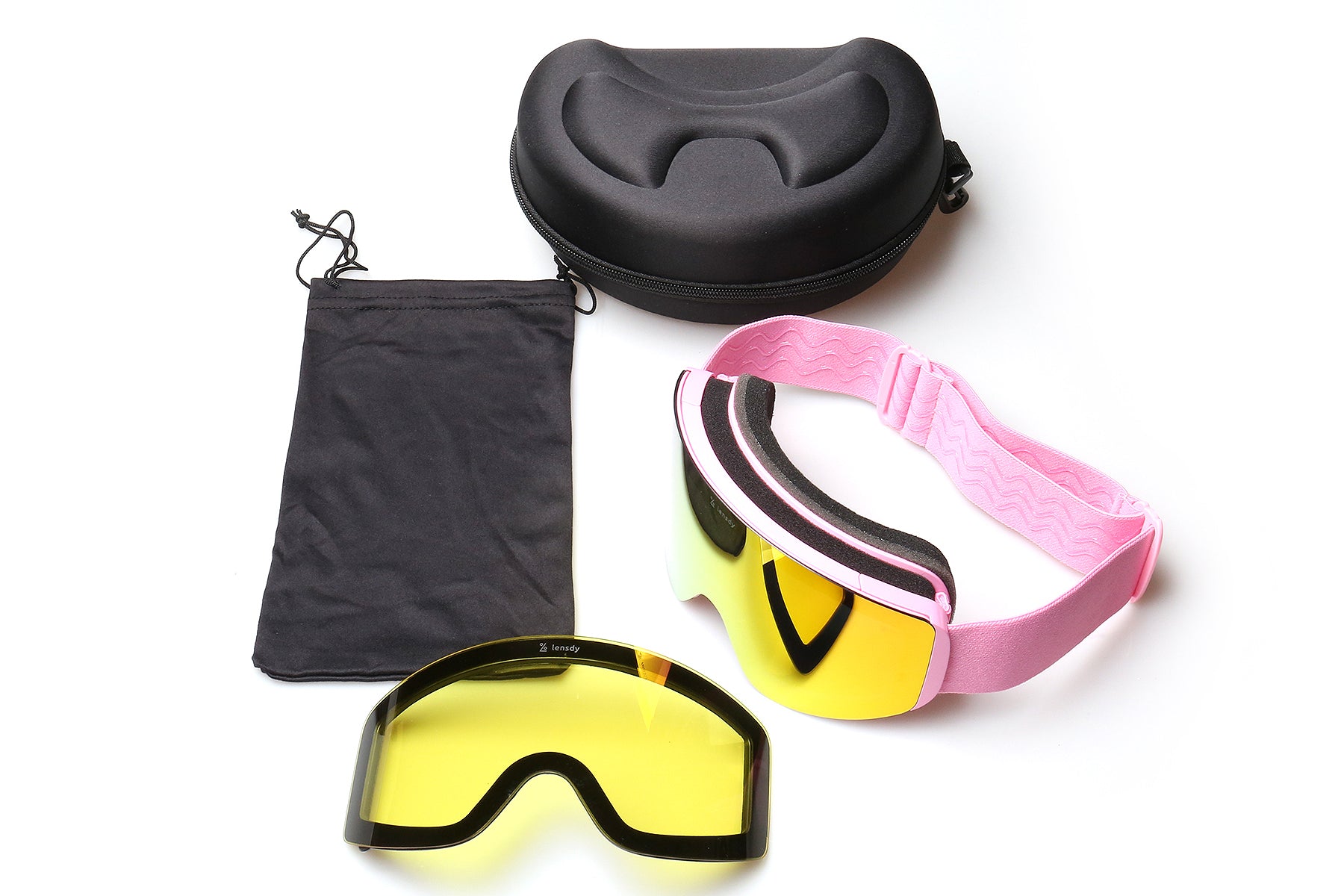 Alpine Pink Snow Goggles (night vision lens included)