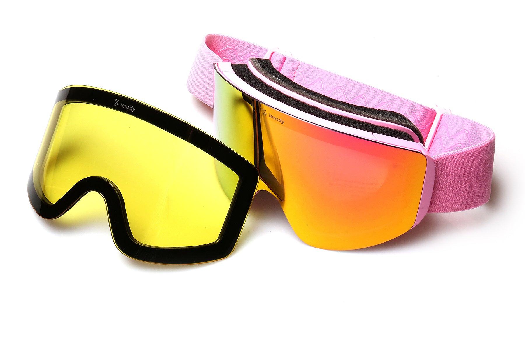 Alpine Pink Snow Goggles (night vision lens included)