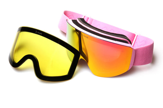 Alpine Pink Snow Goggles with Night Vision Lens