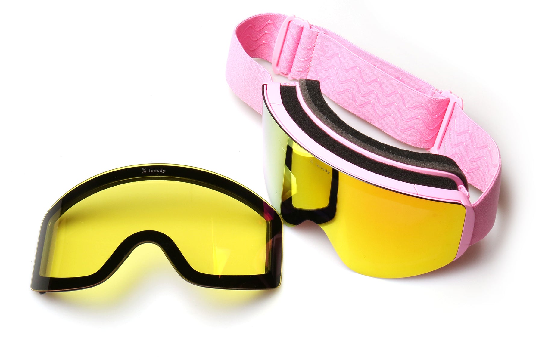 Alpine Pink Snow Goggles night vision lens included