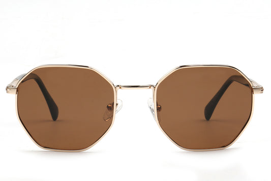 Octagonal Gold Sunglasses - Elegant & Luxurious 