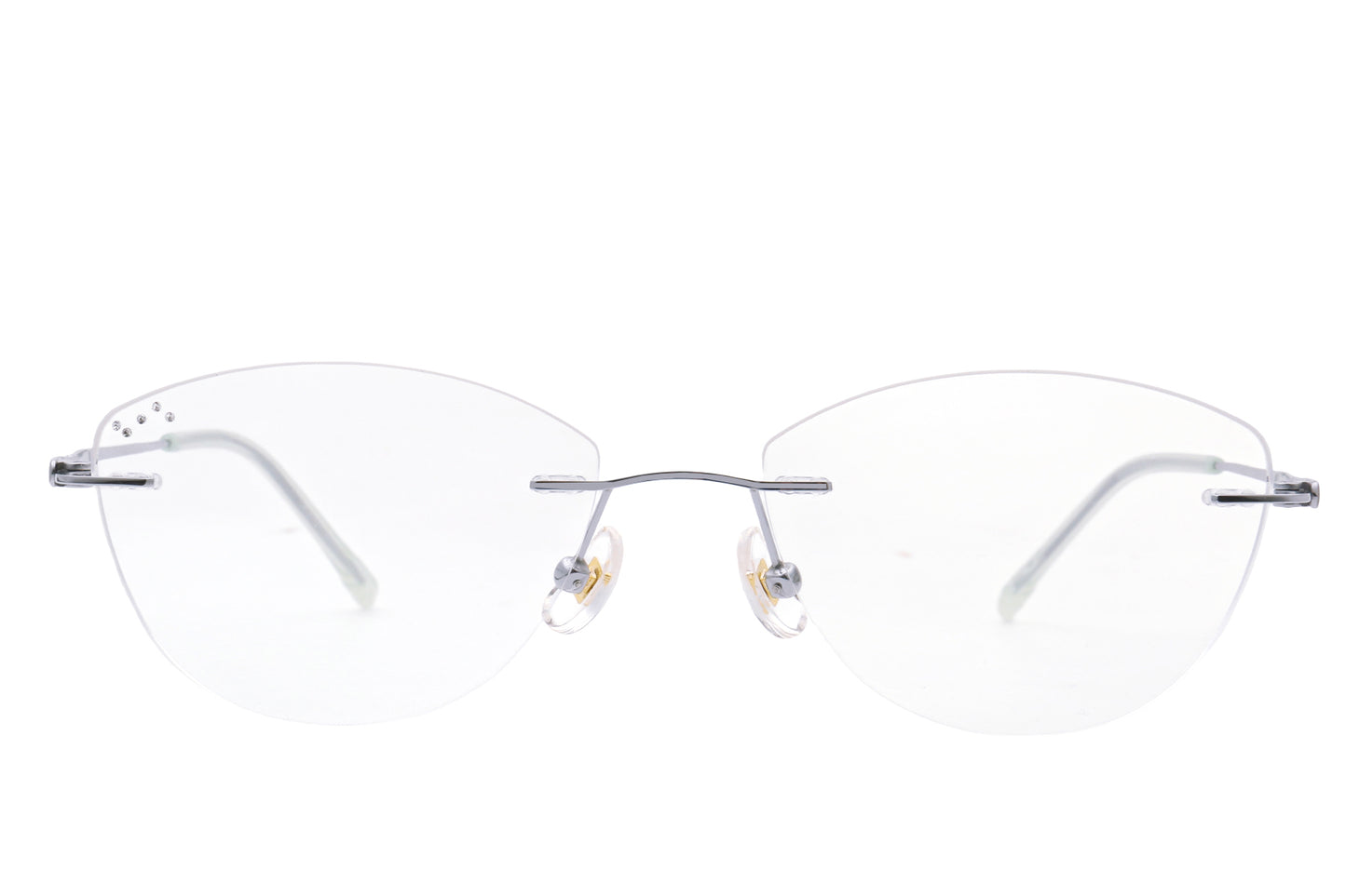 Quartz minimalist rimless glasses - side view