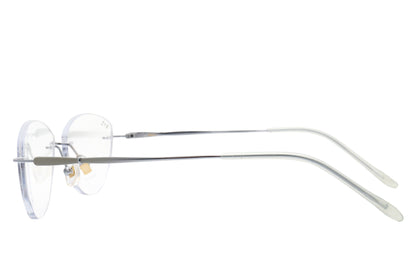 Quartz minimalist rimless glasses - detail view