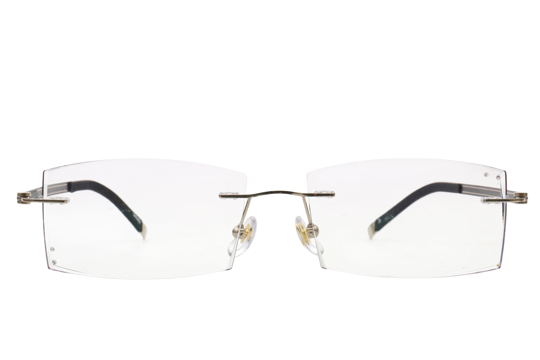 Starburst purple rimless glasses - side view