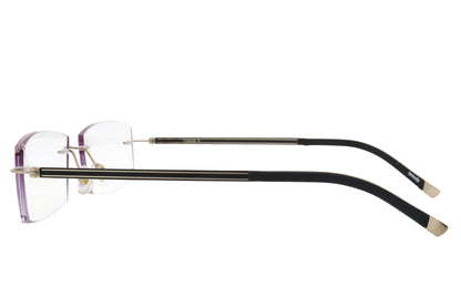 Starburst purple rimless glasses - detail view