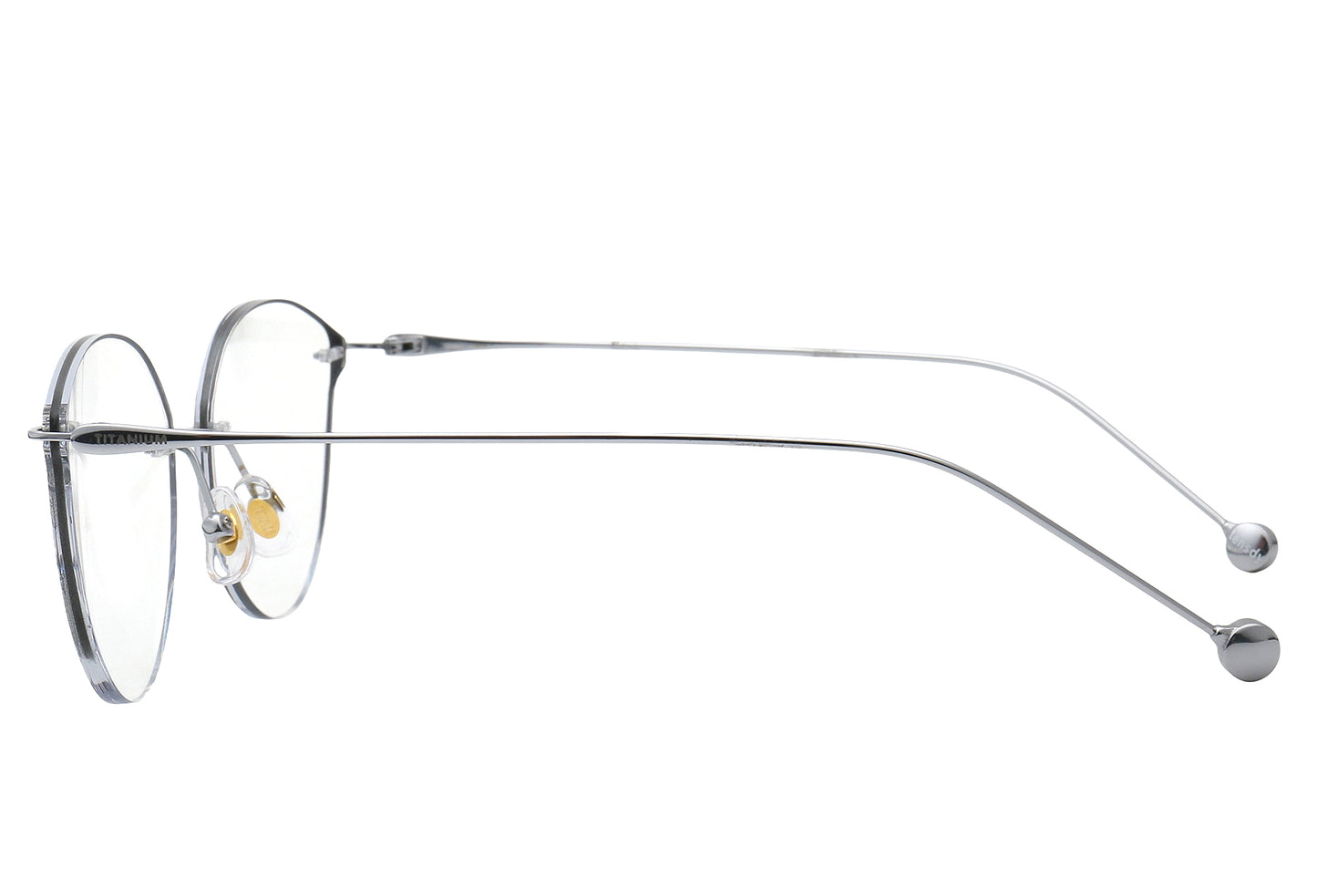 IceClear metallic rimless glasses - detail view