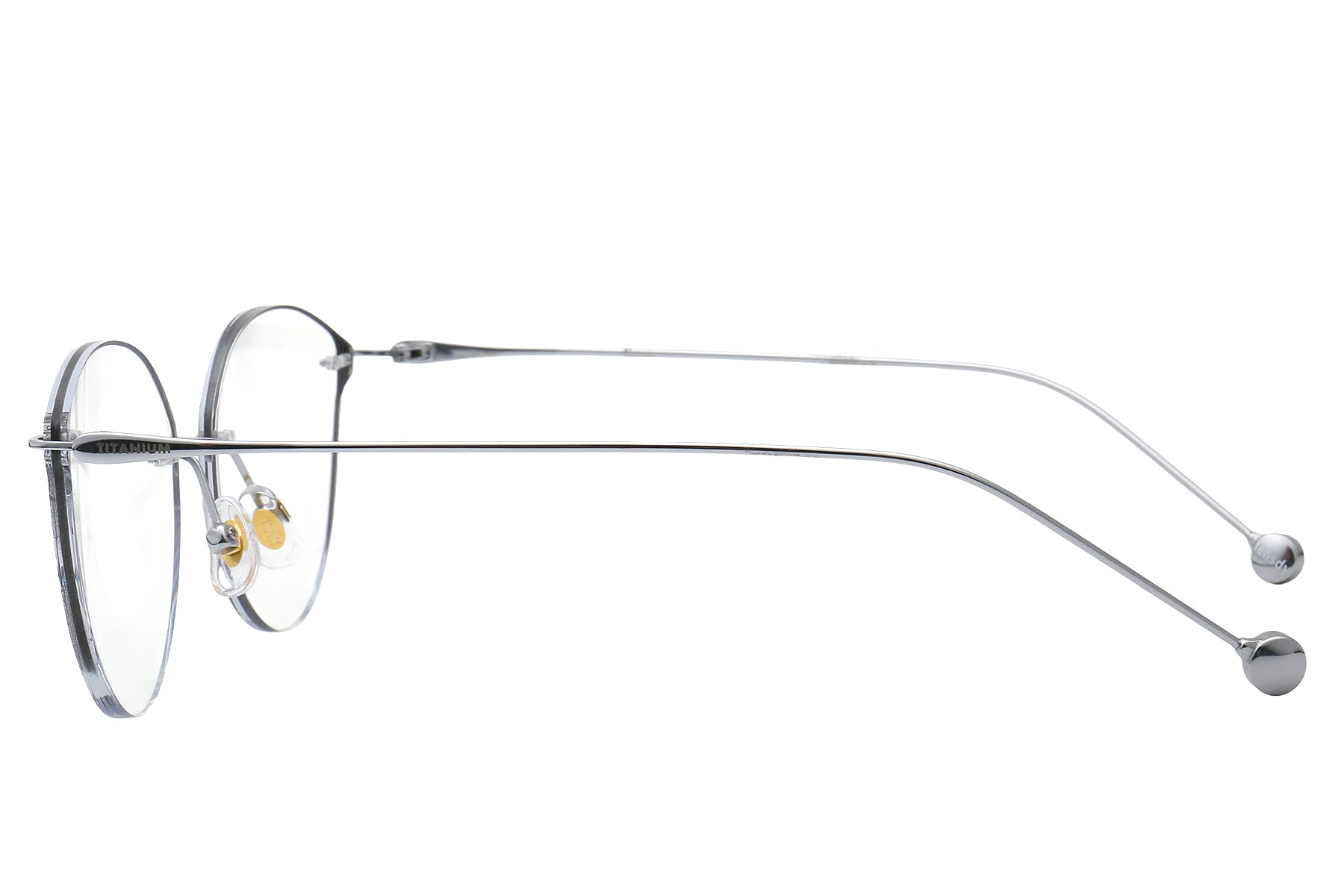 IceClear metallic rimless glasses - detail view
