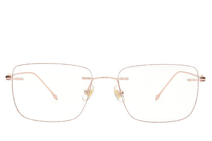 Stardust rose gold rimless glasses - side view