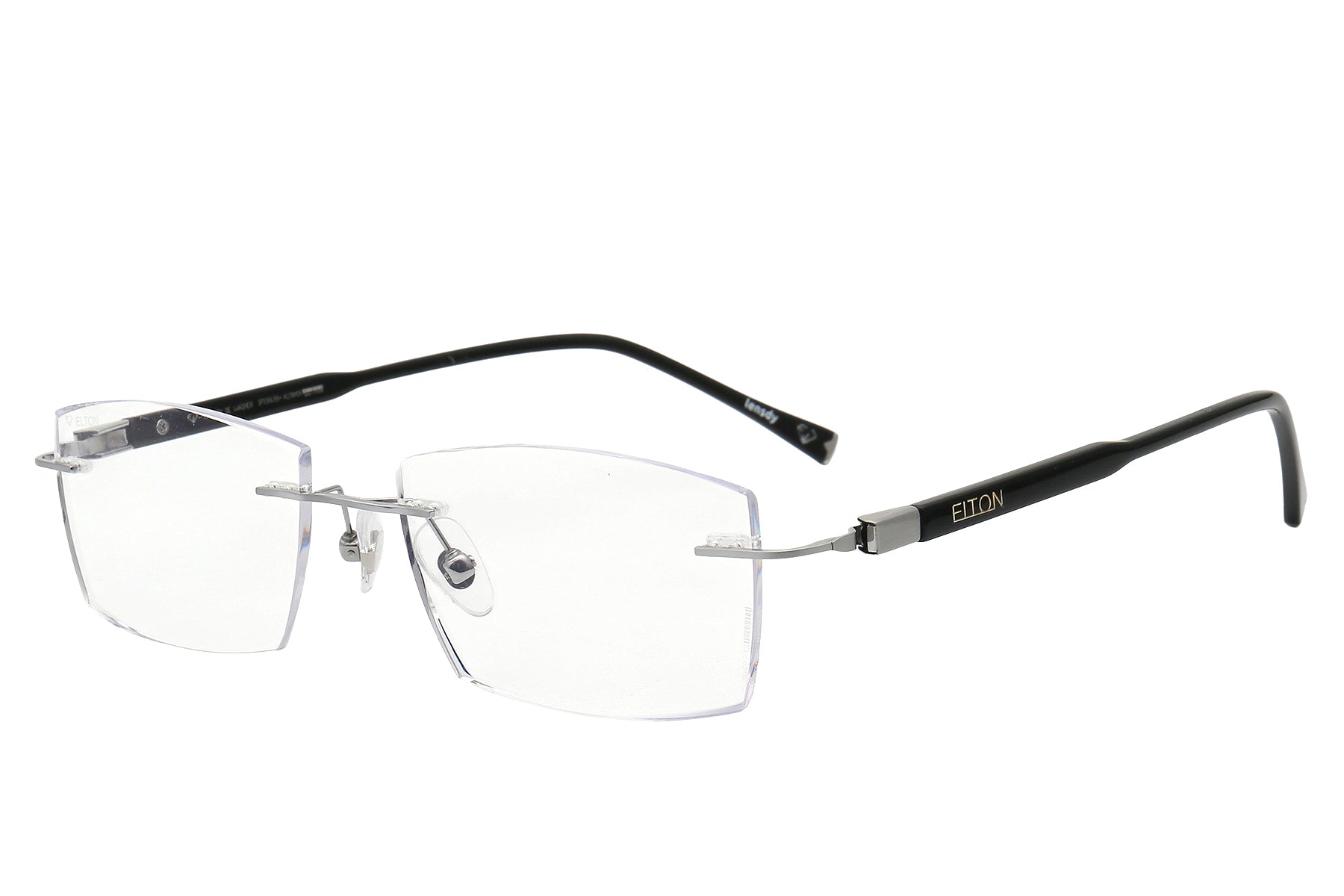 Minimal square rimless glasses - front view