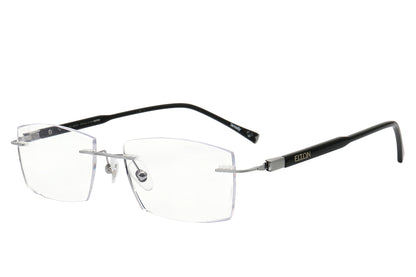 Minimal square rimless glasses - front view